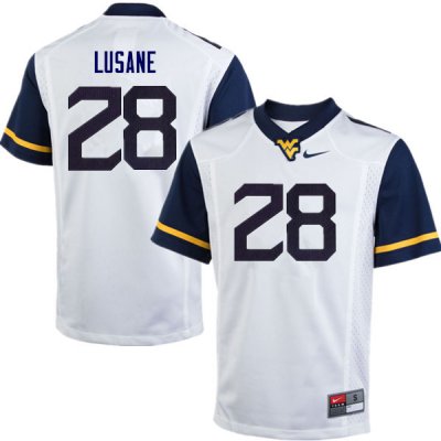 Men's West Virginia Mountaineers NCAA #28 Rashon Lusane White Authentic Nike Stitched College Football Jersey MS15J75OE